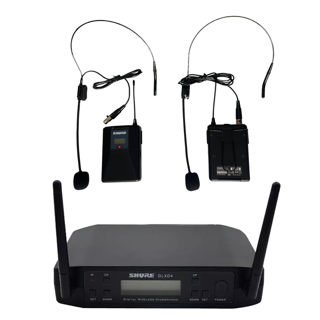 Sistema Dual Inalámbrico Shure GLXD4 de Diadema.