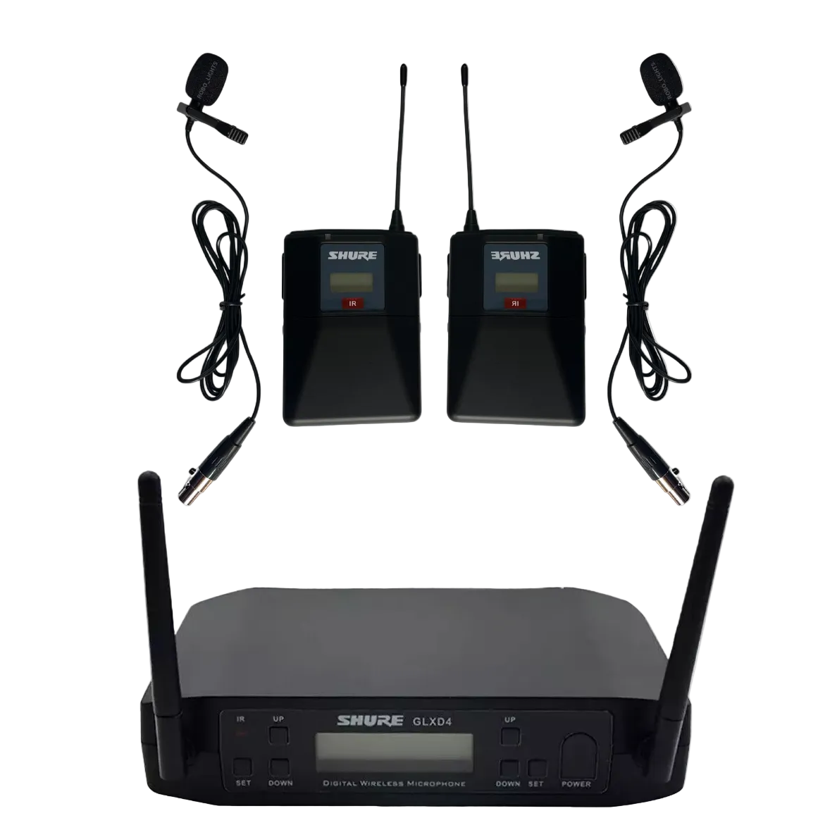Sistema Inalámbrico Dual Shure GLXD4 con Micrófonos de Solapa (Lavalier)