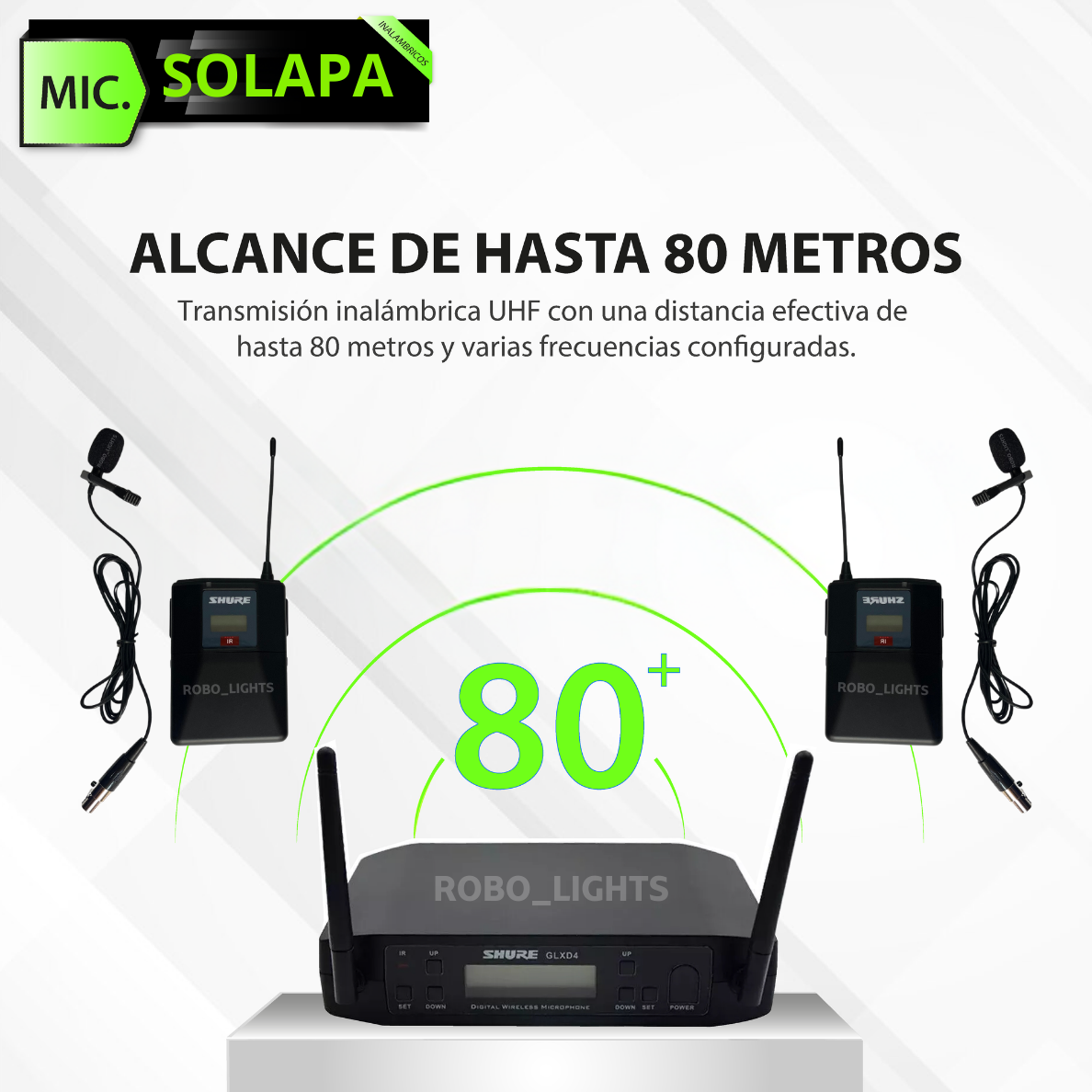 Sistema Inalámbrico Dual Shure GLXD4 con Micrófonos de Solapa (Lavalier)