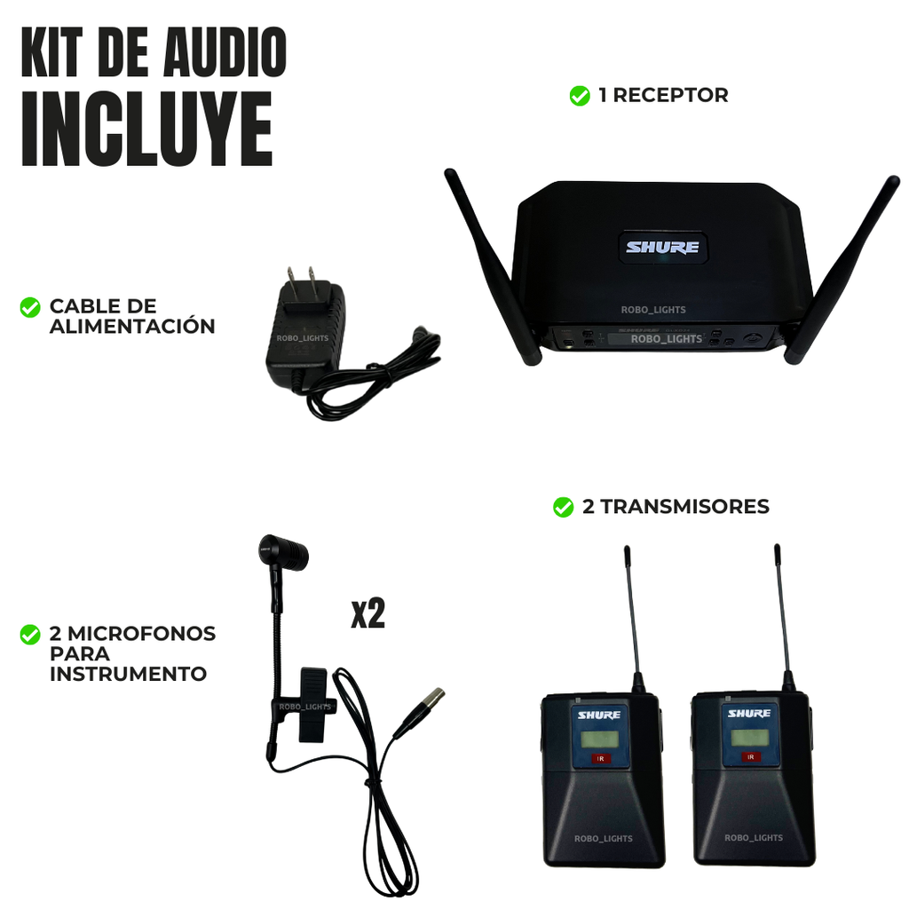Sistema de Micrófonos Inalámbricos Shure GLXD24 Doble para Instrumentos