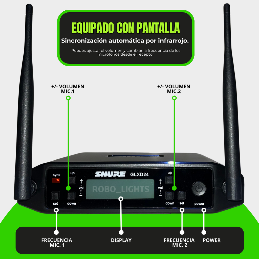 Sistema de Micrófonos Inalámbricos Shure GLXD24 Doble para Instrumentos