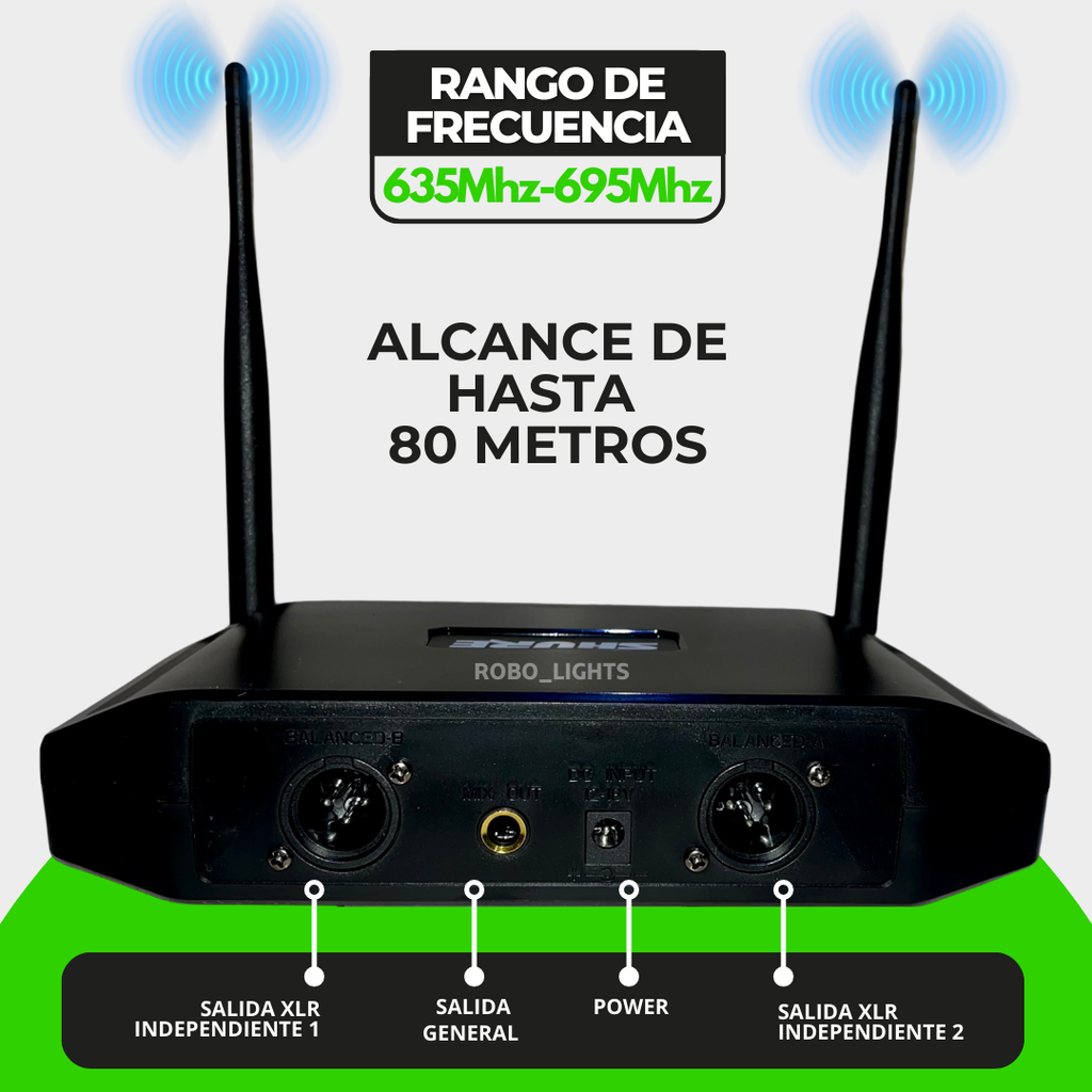 Sistema de Micrófonos Inalámbricos Shure GLXD24 Doble para Instrumentos