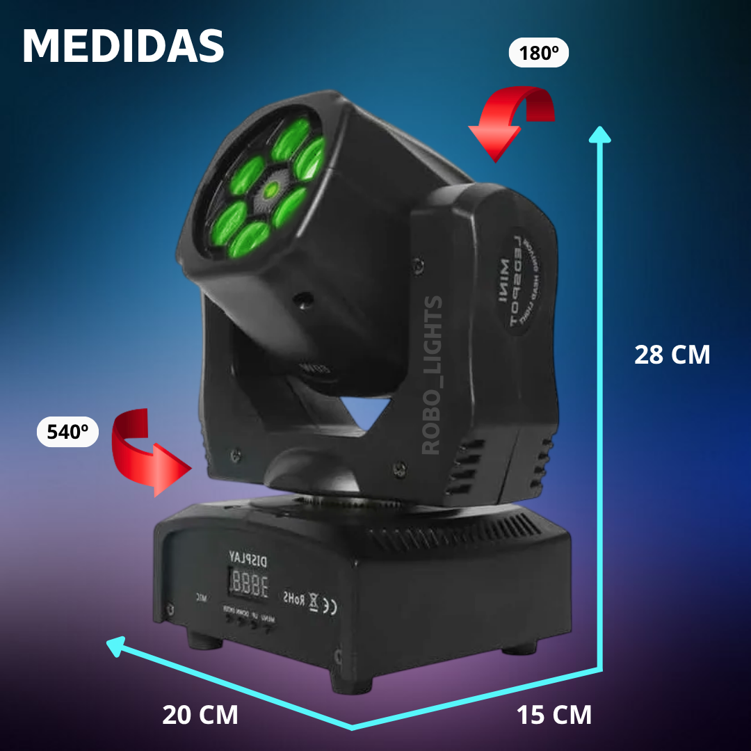 Cabeza Móvil "Ojo de Abeja" 150W Profesional - Efecto Caleidoscopio, Wash y DMX