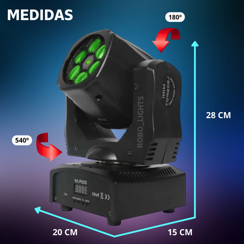 Cabeza Móvil "Ojo de Abeja" 150W Profesional - Efecto Caleidoscopio, Wash y DMX