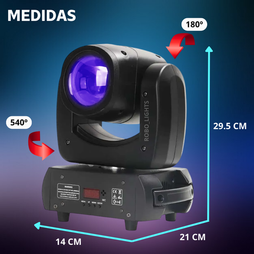 Cabeza Móvil Beam LED 100W Profesional - Efecto Prisma, Gobos y DMX