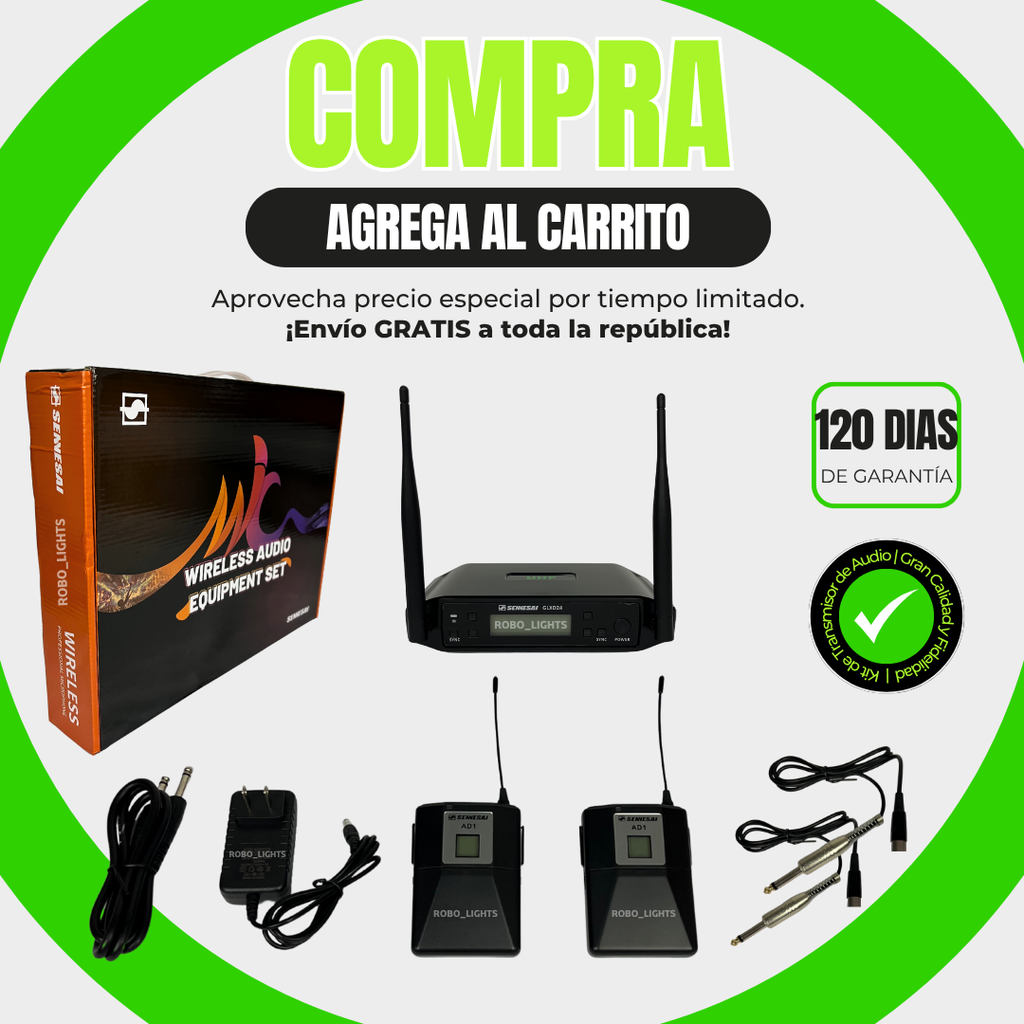 Sistema Inalámbrico Dual para Instrumentos SENESAI GLXD24 Plug