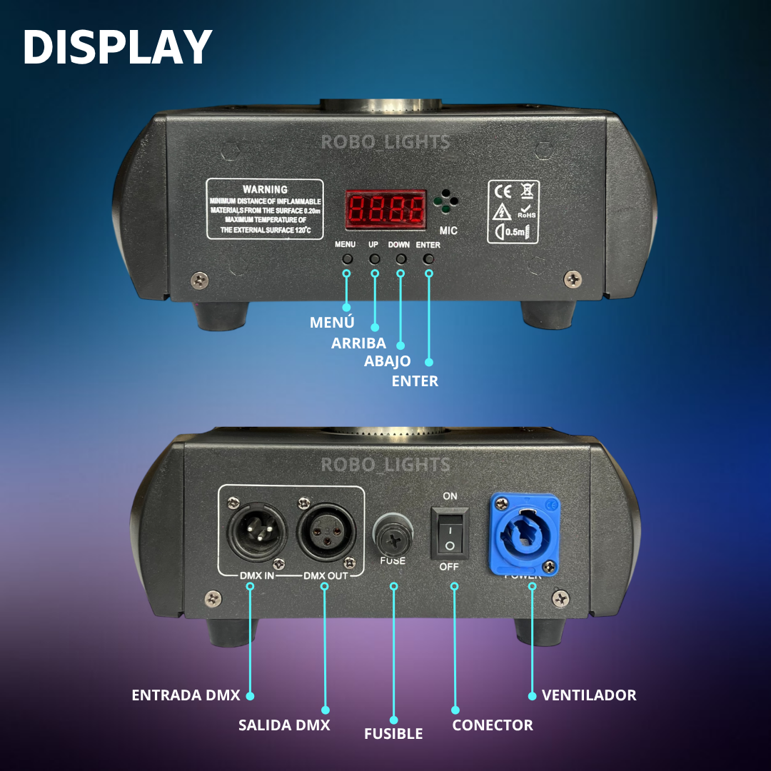 Cabeza Móvil Beam LED 100W Profesional - Efecto Prisma, Gobos y DMX